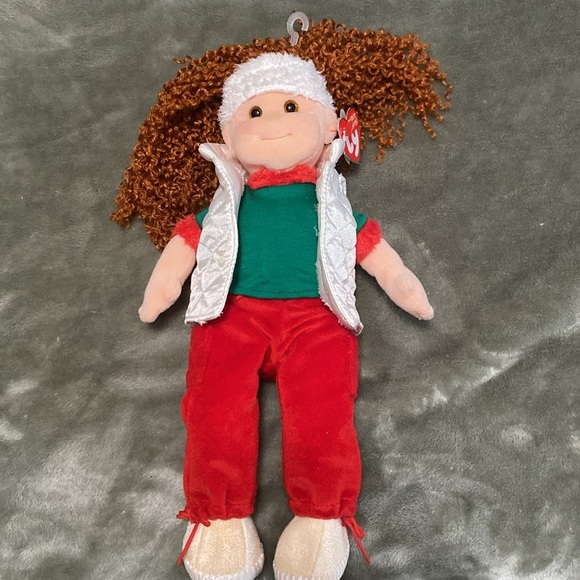 Vtg. Ty Beanie Boppers with Red and Green Outfit - Picture 2 of 5